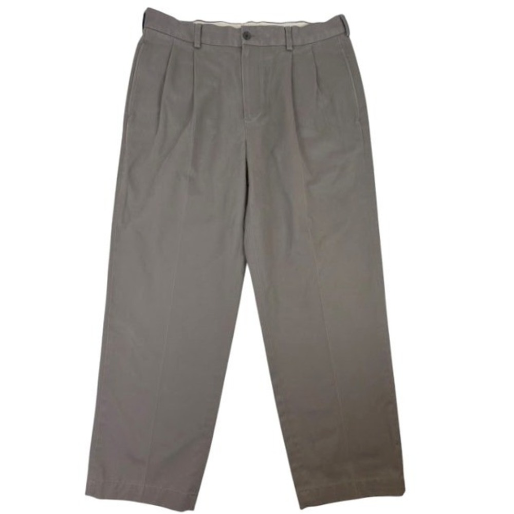 Brooks Brothers 346 Advantage Chino Elliot Pleated Pants Mens‎ 36x30 Taupe Grey
